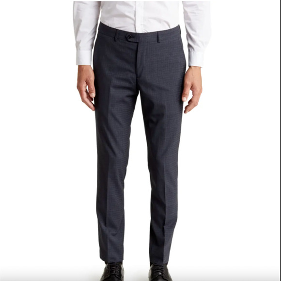 PENGUIN Men's Osman Dress Pants 36x30 Navy Blue Wool Blend Flat Front NWOT - Picture 1 of 8